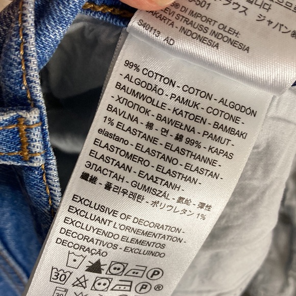 Levi's Jeans Womens 27 x 24 Medium Blue Wedgie Straight Raw Hem Crop High Rise - Picture 12 of 14